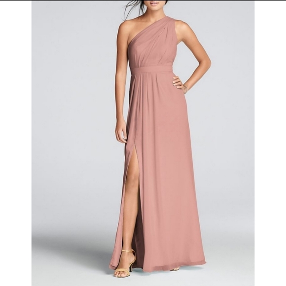 David's Bridal | Dresses | Davids Bridal Ballet Pink One Shoulder Dress |  Poshmark
